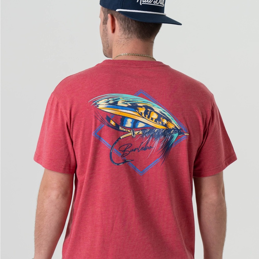 BURLEBO Red Short Sleeve Tee with Graphic Design